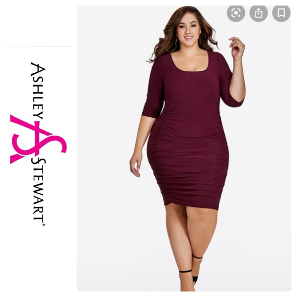 Ashley Stewart | Dresses | Nwt Ashley Stewart 82 Plus Size Dress Maroon |  Poshmark